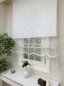 Yatak Odası - Çiftli Sistem Tül Stor Perde Ve Stor Perde- Ekru