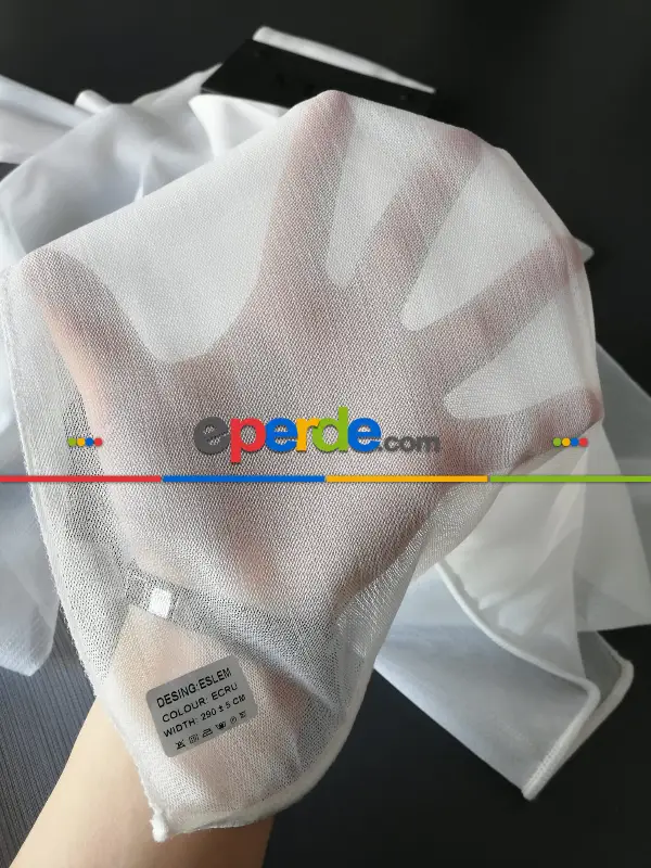 Ütü İstemeyen Düz Bambu Eslem - 2 Seçenekli Ekru / Şeffaf