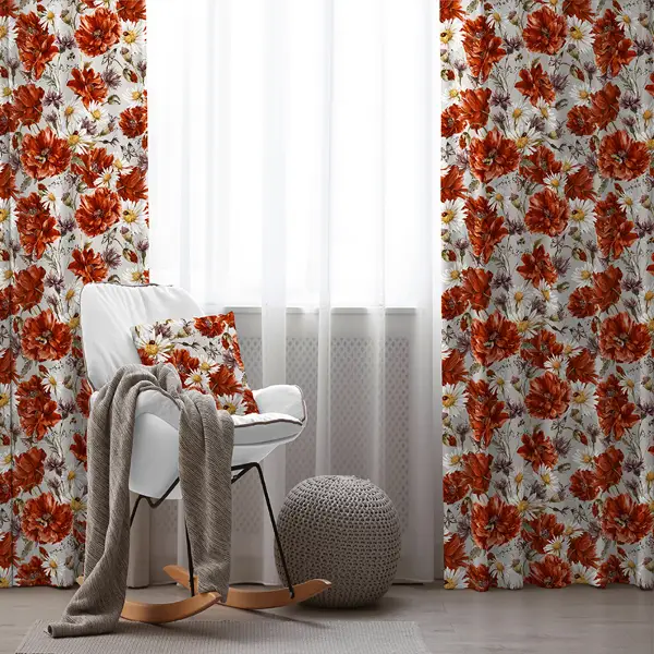 Tropik Desenli Fon Perde Evim645 Kumaşı Kalındır Duck Bezi Değildir- Mavi-beyaz