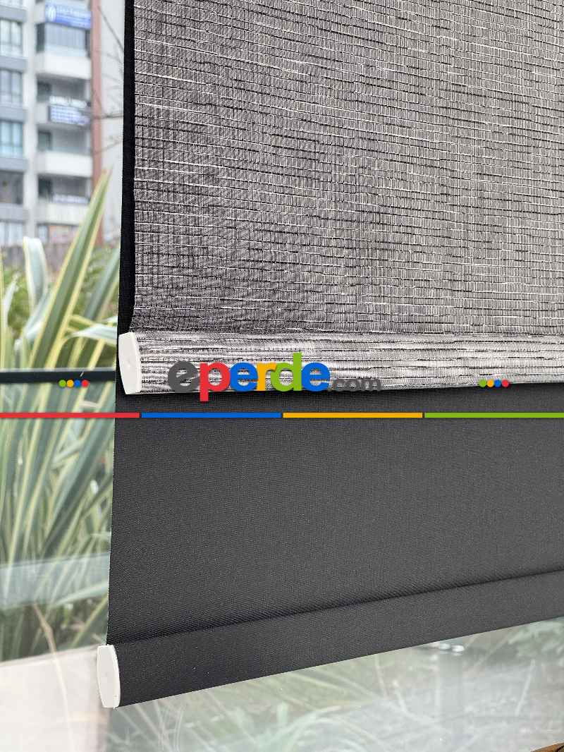 Çiftli Sistem Tül Stor Perde, Standart Metal Kasalı Yüksek Kalite Kornişe Kolay Montaj Seçenekli