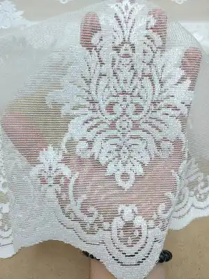 Tül Perde Ve Kruvaze Perde Serpme Damask Desenli - Ekru
