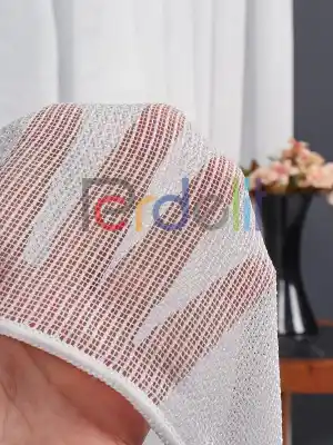 Kare File Dokulu Tül Perde - Yıkanabilir Gramajlı Kumaş