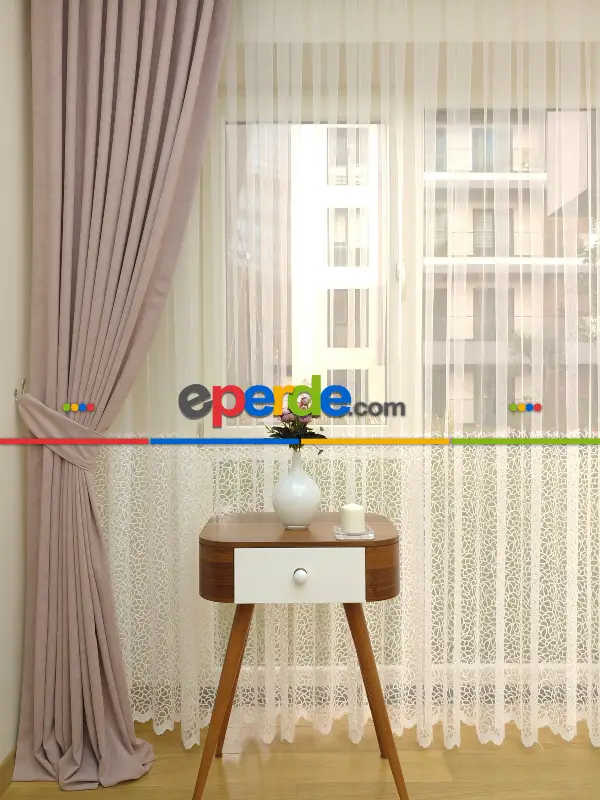 Pudra Düz Fon Perde ( En 150cm Dökümlü Fon )- Pembe Pudra Pembe-pudra