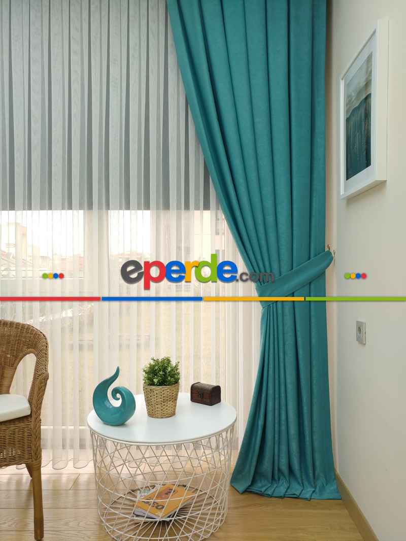Soft Koyu Mint Fon Perde (180)- Mint