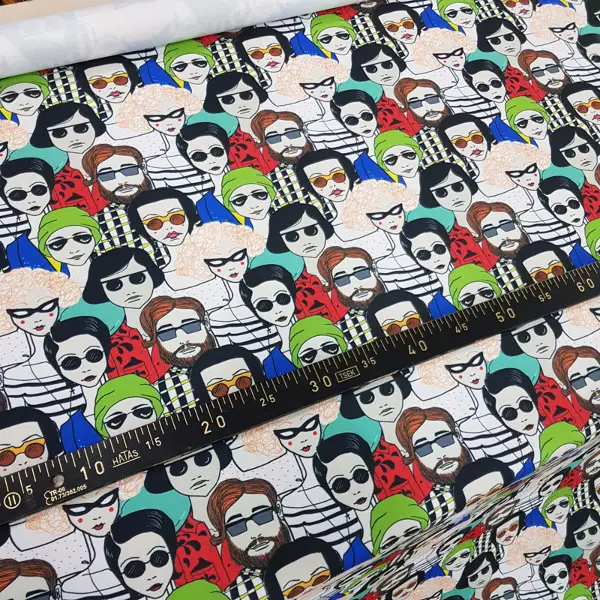 Popart Desenli Fon Perde Evm1112 Kumaşı Kalındır Duck Bezi Değildir- Siyah-Mavi-Kırmızı-Beyaz- Çok Renkli 3