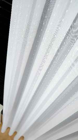 Nokta Tasarım Dokulu Zarif Çizgili Tül Perde Mars