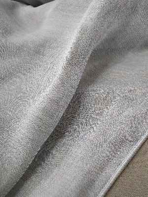 Düz Modern Dökümlü Keten Tül Perde - Açık Gri