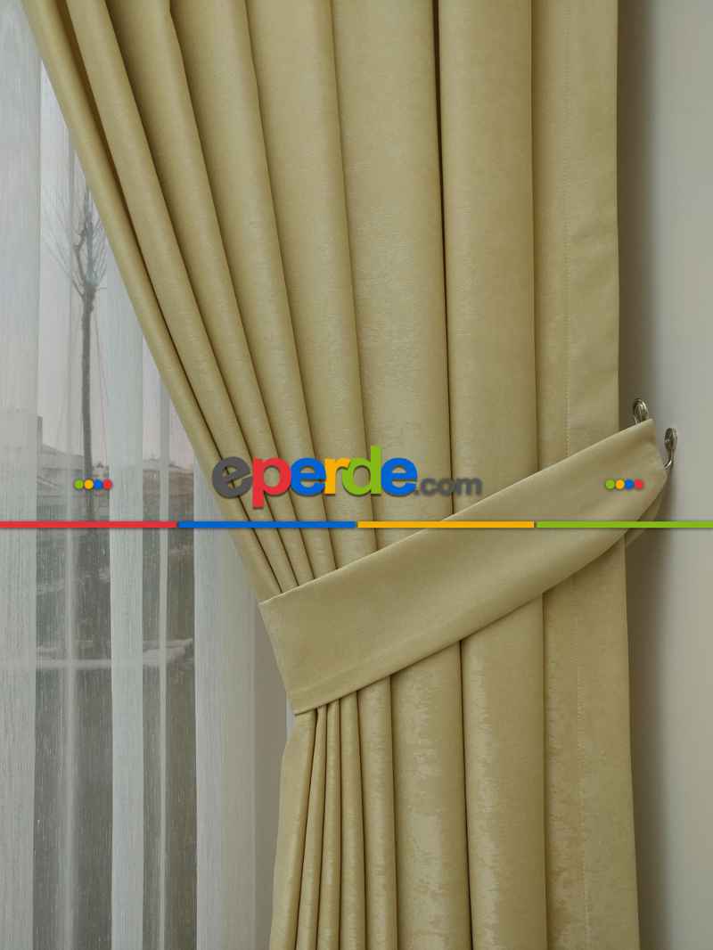 Soft Açık Bej Fon Perde Geniş En (285)- Açık Camel