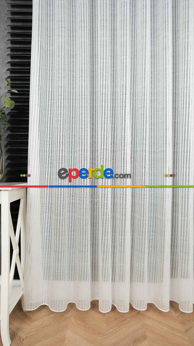 Ekru File Tül Perde, Ağır Gramajlı Premium Seri