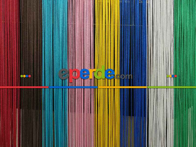 Açık Bej Rengi İp Perde İnce Zincir Serisi- Bej