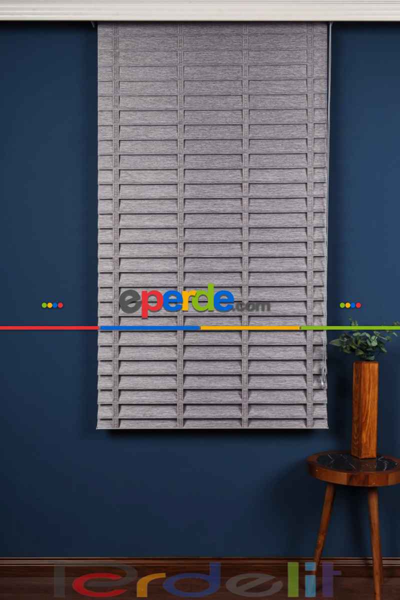 Perdelit Gri 50mm Silüet Kumaş Jaluzi Perde