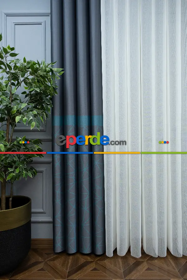 Lens Akıllı Dikey Tül Perde Koza-35- Çok Renkli 2