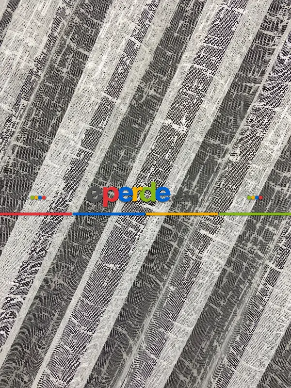 Tül Perde - Salon/Yatak Odası - Fransız Dantel 2025 - Spor Desenli Tül Perde - Ekru Açık Krem