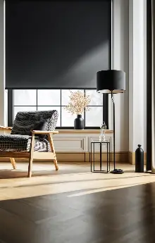 Bebek Odası - Kampanyalı - Antrasit Blackout Düz 0 Karartma Stor Perde 5 Renk - Kornişe Kolay Montaj Aparatlı - Matkap Tornavida Olmadan 30sn'de Montaj