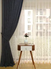 Koyu Gri Düz Fon Perde ( Dökümlü Fon)- Gri Koyu