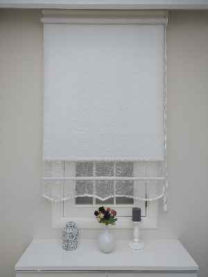 Mutfak Stor Perde - Çiftli Sistem İkili Tül Stor- Ekru