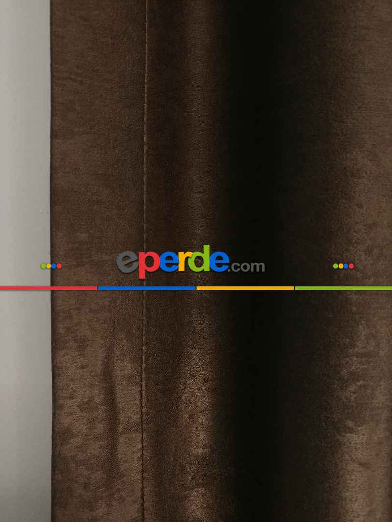 Salon - Soft Fon Perde Sütlü Kahve Dökümlü En - Sütlü Kahve