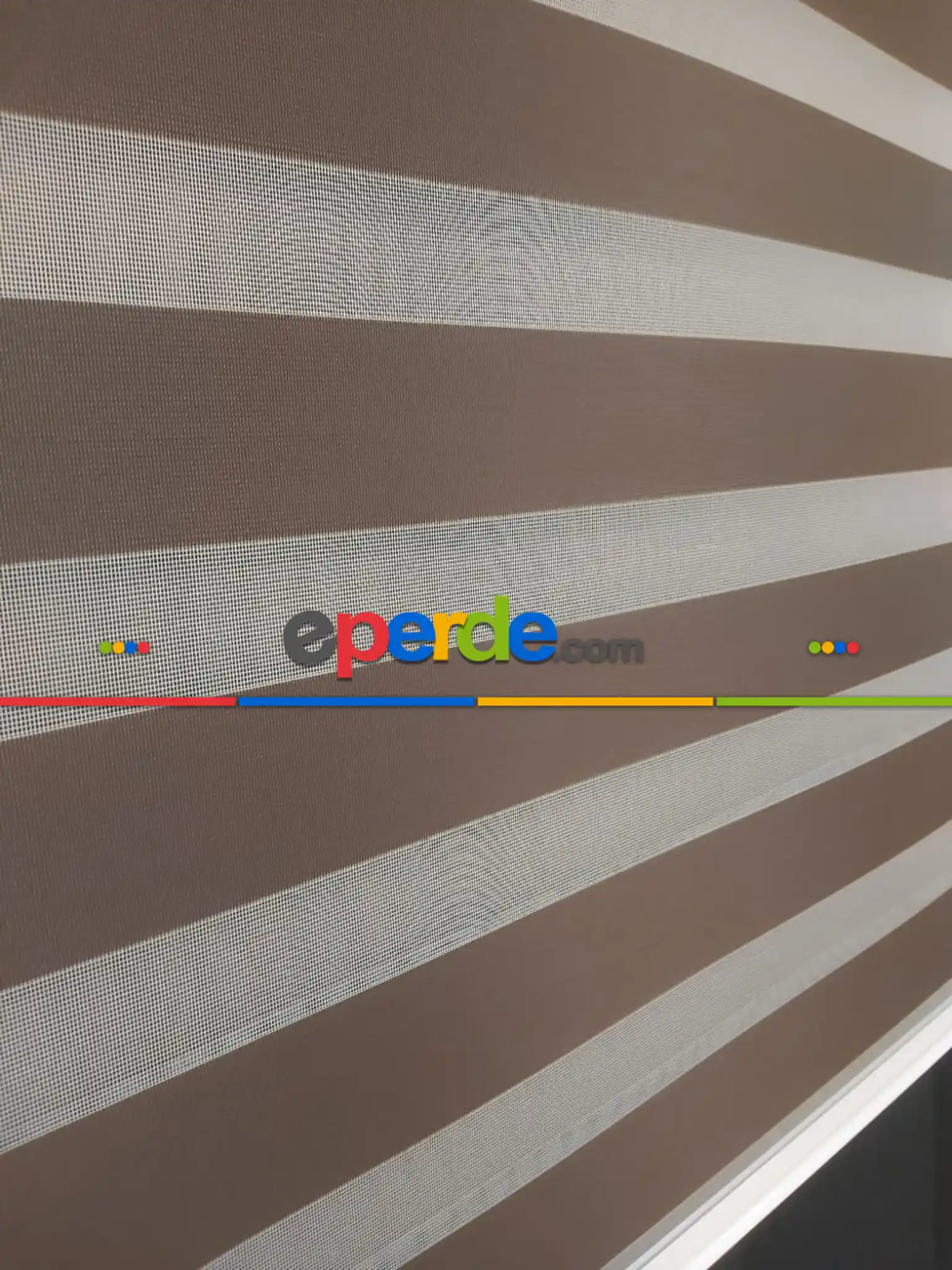 Brillant Koyu Kahve Zebra Perde- Kahve Koyu