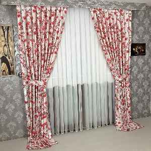 Dijital Çiçekli Fon Perde- Nar Çiçeği