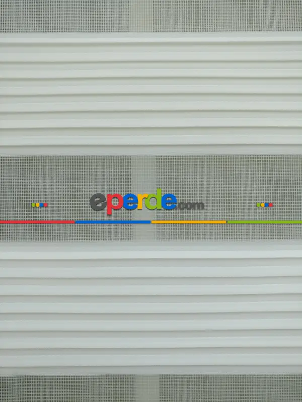 Yatak Odası - Zebra Perde - Dar Pileli Zebra Perde- Ekru