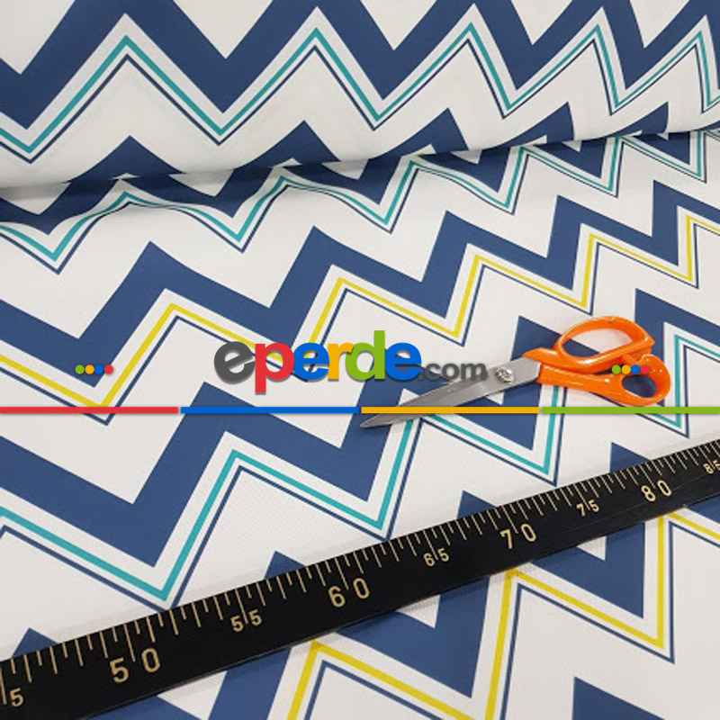 Zikzak Desenli Fon Perde Evm352-9 -z - Kumaşı Kalındır Duck Bezi Değildir.- Beyaz-Antrasit