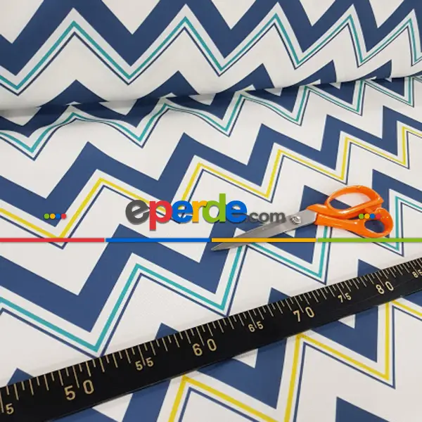 Zikzak Desenli Fon Perde Evm352-9 -z - Kumaşı Kalındır Duck Bezi Değildir.- Beyaz-Antrasit