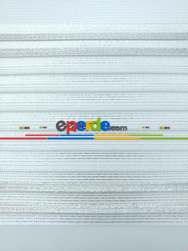 Pliseli Zebra Perde Gri Şeritli- Beyaz