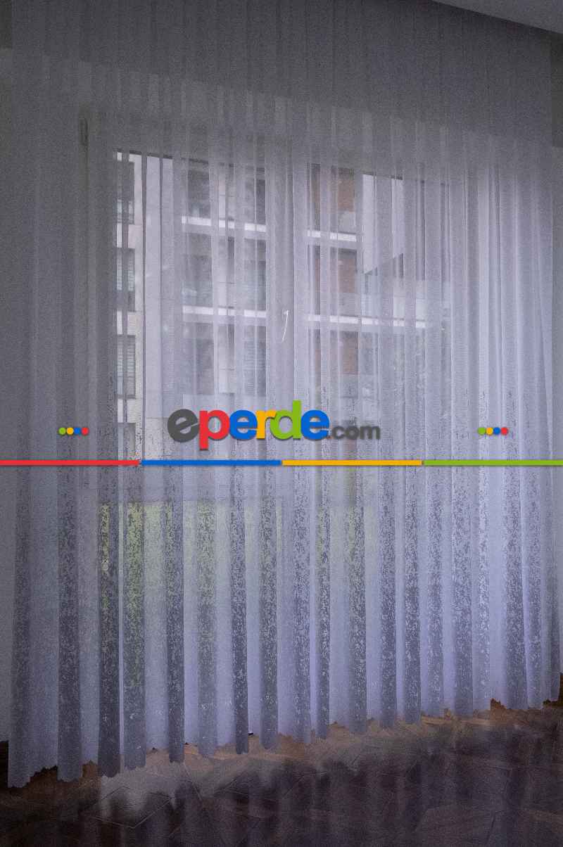 Modern Desenli Beyaz Renkli Örme Tül Perde Yüksek Kalite Bt 1771