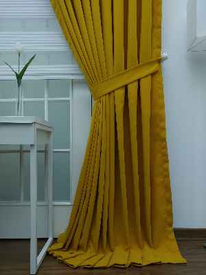 %25 İndirimli!!! Hardal Sarısı Düz Fon Perde- Hardal Sarısı