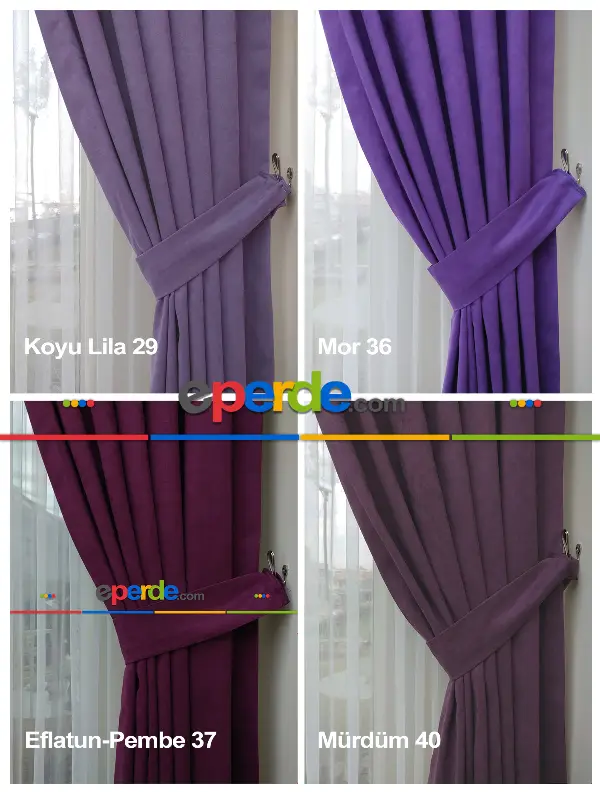 Düz Fon Perde 35 Renk Kadifemsi İpek Gibi Yumuşak Gramajı Yüksek Dökümlü- Çok Renkli