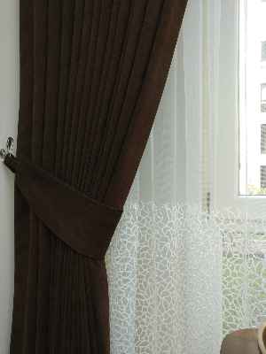 Kahverengi Düz Fon Perde ( En 150cm Dökümlü Fon )- Acı Kahve