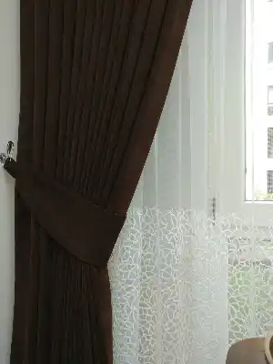 Kahverengi Düz Fon Perde ( En 150cm Dökümlü Fon )- Acı Kahve