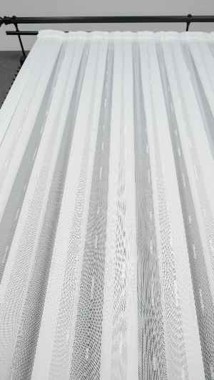 Düz Sade Tül, Sade Çizgili Tül Perde, Modern Ütü İstemez Kırışmaz Tül Perde, Havana Gümüş
