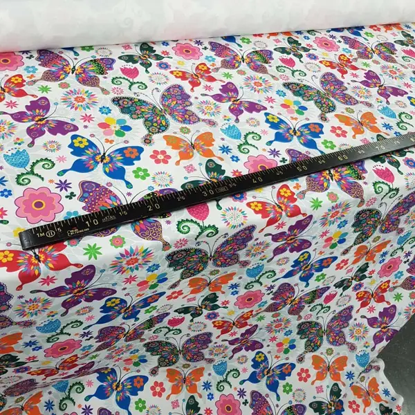 Kelebek Desenli Fon Perde Evm1113 Kumaşı Kalındır Duck Bezi Değildir- Siyah-mavi-kırmızı-sarı-beyaz-pembe- Çok Renkli 3