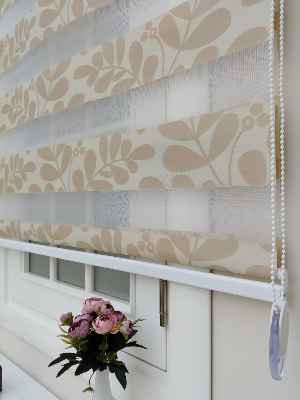 Jakarlı Zebra Perde- Kahverengi