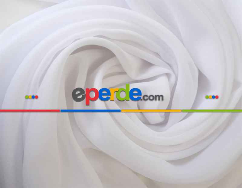 İpek Tergal Düz Tül Perde Pilesiz Beyaz