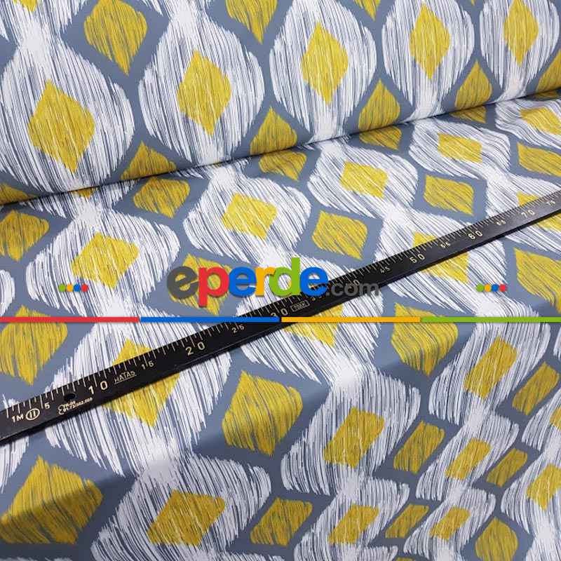 Geometrik Desenli Fon Perde K332 Kumaşı Kalındır Duck Bezi Değildir-  Çok Renkli 3