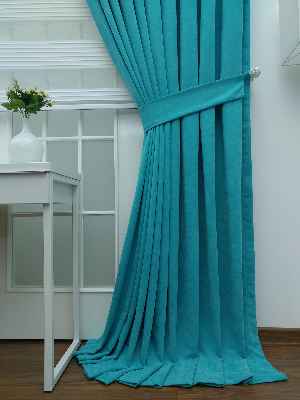 %25 İndirimli!!! Açık Turkuaz Panama Fon Perde- Turkuaz