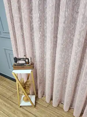 Yağmur Sade Düz Pudra Pembe Renkli Ütü İstemez Tül Perde