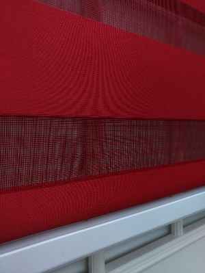 Zebra Perde-tual Kırmızı Renk Düz Zebra Perde- Kırmızı