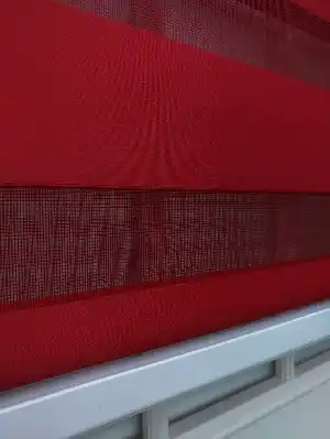 Zebra Perde-tual Kırmızı Renk Düz Zebra Perde- Kırmızı