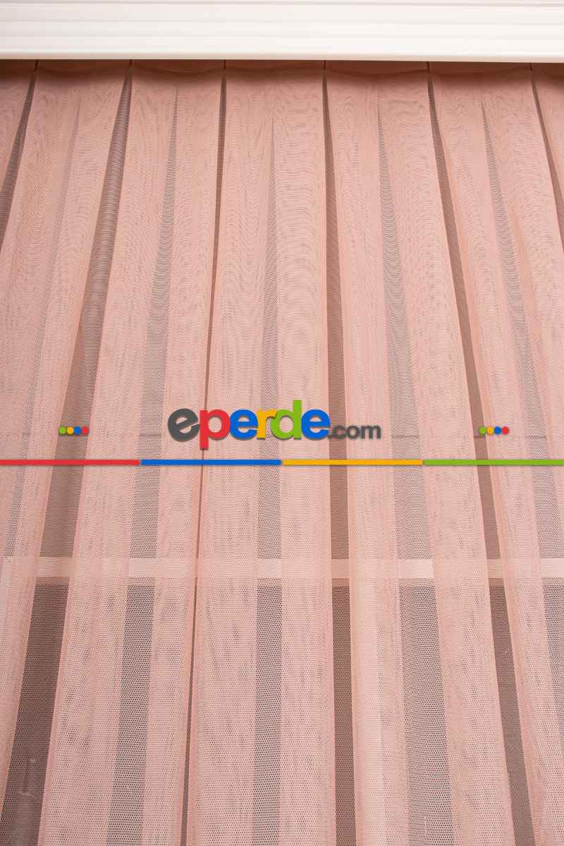 Yatak Odası - Pudra Grek Tül Perde Petek Zemin