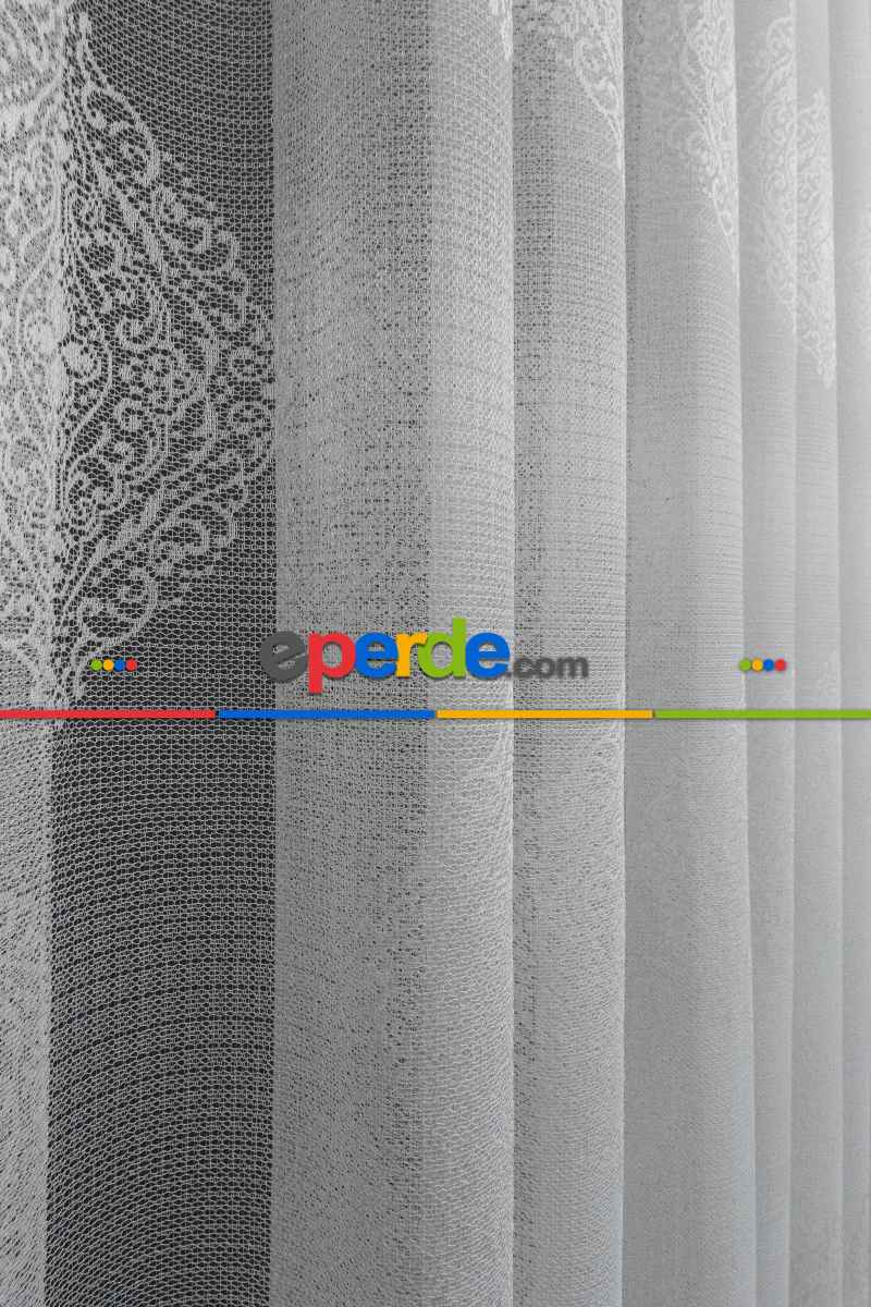 Damaks Desenli Fransız Danteli Örme Tül Damaks Desen