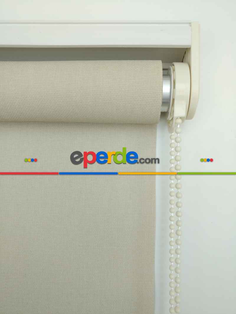 Oturma Odası Stor Perde - Stor Perde Panama Mat Serisi (pvc Kaplama) Kalın Dokulu- Bej