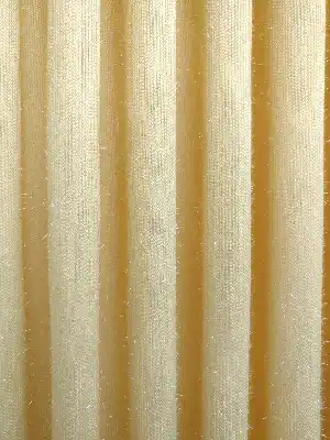 Simli Fon Perde - Bej- Krem