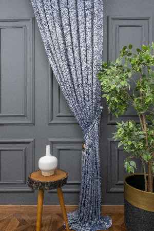 Desenli Jakar Fon Perde