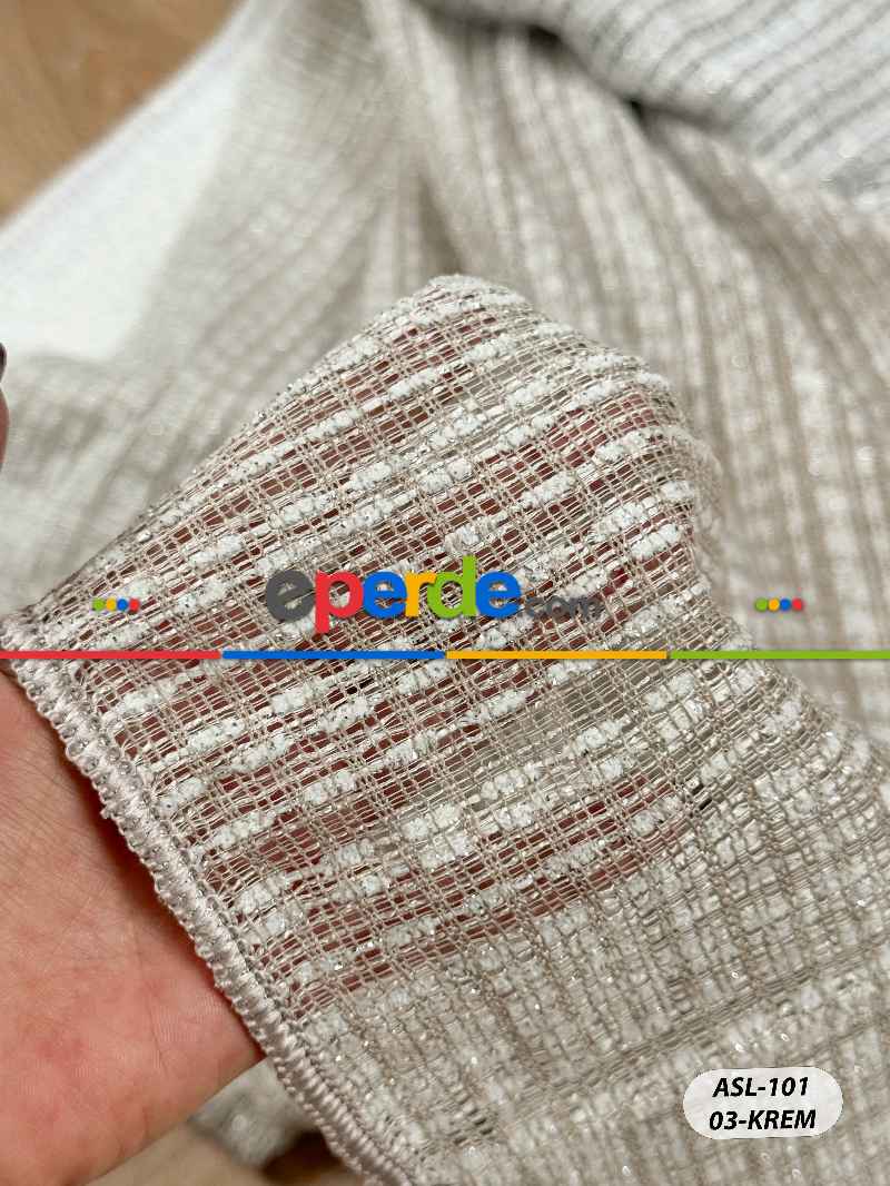 Simli Özel İplik Doğal Dokulu Düz Tül Perde - Özel Dokuma Ağır Gramajlı Premium