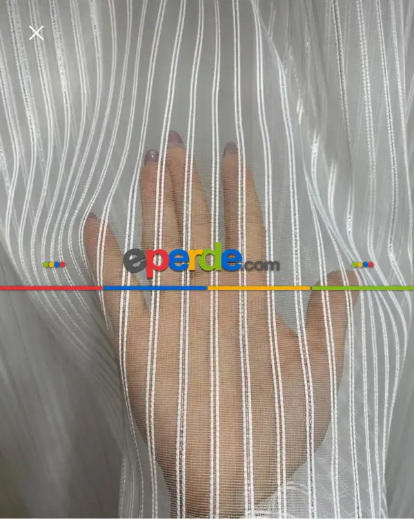 Simli Çizgili Makarna Tül Perde 2023 Trend Ürün Kampanya