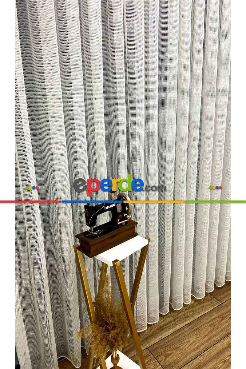 Yatak Odası Tül - Beyaz Renk Fileli Tül Perde Ofis Büro Mutfak Tül Perde