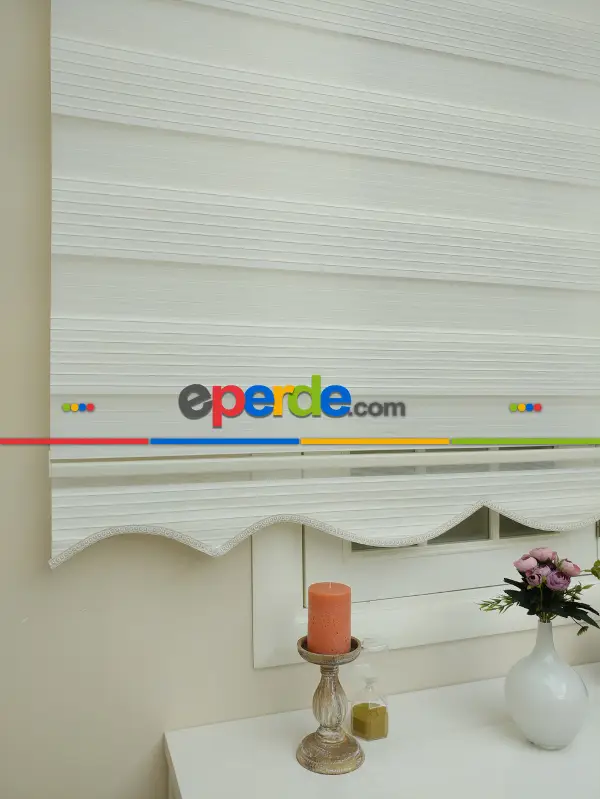 Salon Zebra Perde - Zebra Perde - Geniş Pileli Zebra Zebra ( Geniş Pileli Zebra)- Krem Açık